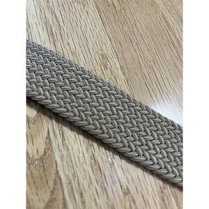 Mens Leather Man Ltd Braided Stretch Belt Taupe Brown Leather Tip Size 36